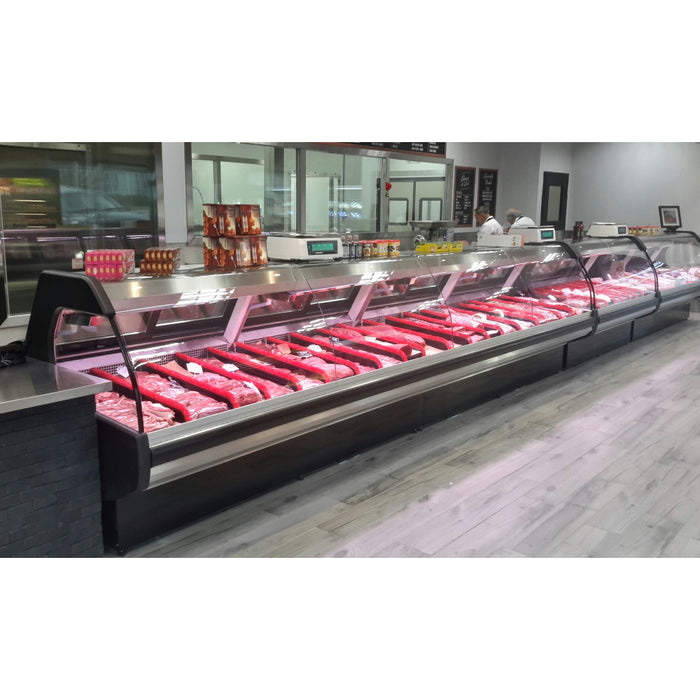Igloo 16' Refrigerated Deli Meat Curved Glass Display Case - RSCD16
