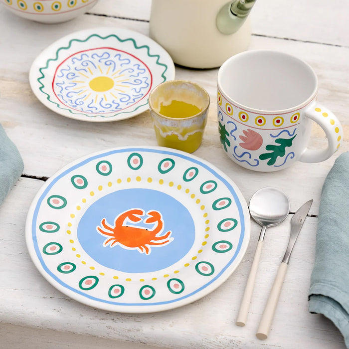 Costa Nova 8.75" Summer Bliss Crab Round Stoneware Salad/Dessert Plate - DEP221-CRB
