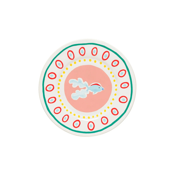 Costa Nova 8.75" Summer Bliss Guppy Fish Round Stoneware Salad/Dessert Plate - DEP221-GUP