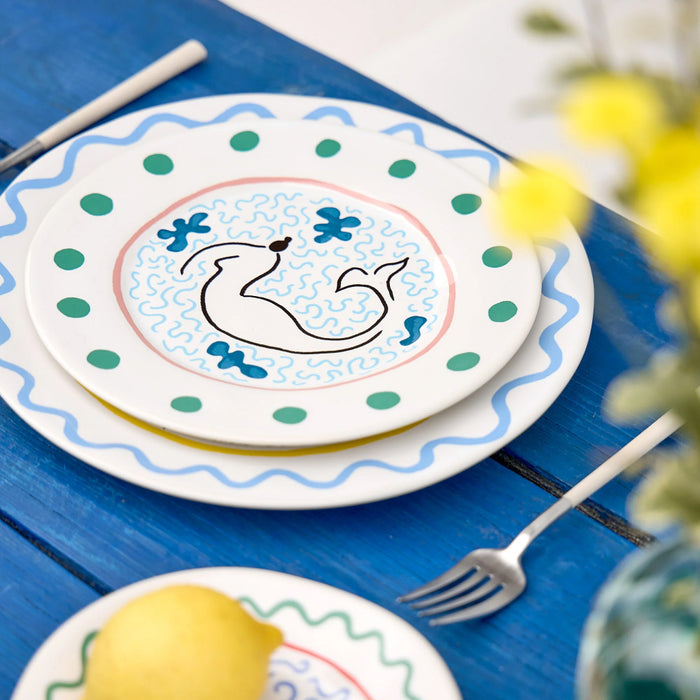 Costa Nova 8.75" Summer Bliss Mermaid Round Stoneware Salad/Dessert Plate - DEP221-MRM