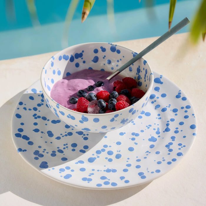 Costa Nova 6.4" Rafaela Cornflower Blue Round Stoneware Soup/Cereal Bowl - NAS161-CBL
