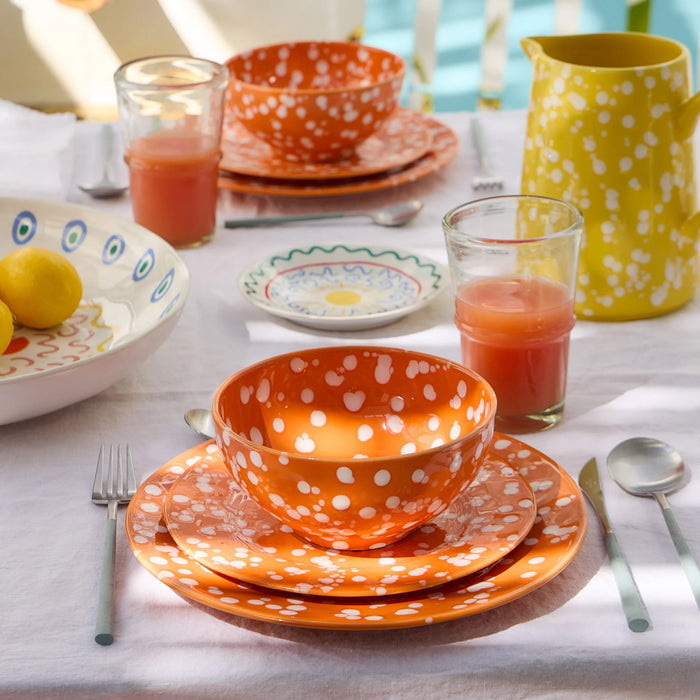 Costa Nova 8.75" Rafaela Tangerine Round Stoneware Salad/Dessert Plate - DEP221-TAN