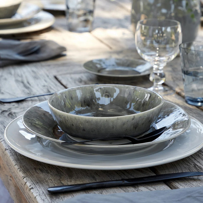 Costa Nova 27 Oz. Madeira Grey Round Stoneware Pasta Bowl - 6/Case - DES192-GRY