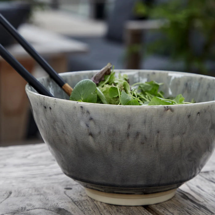 Costa Nova 9.5" Madeira Grey Round Stoneware Serving Bowl - DES241-GRY