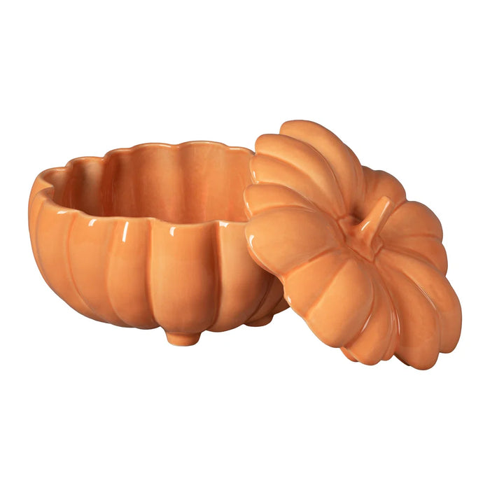 Costa Nova 62.25 Oz. Silvina Terracotta Orange Stoneware Large Pumpkin Casserole Dish - DH221-TRC