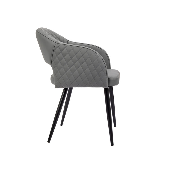Nella Diamond Grey Metal Chair