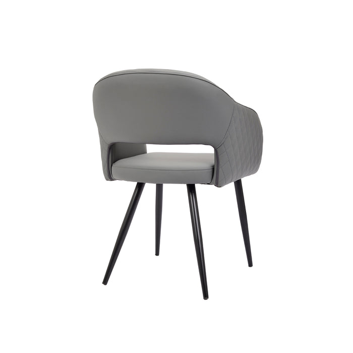 Nella Diamond Grey Metal Chair