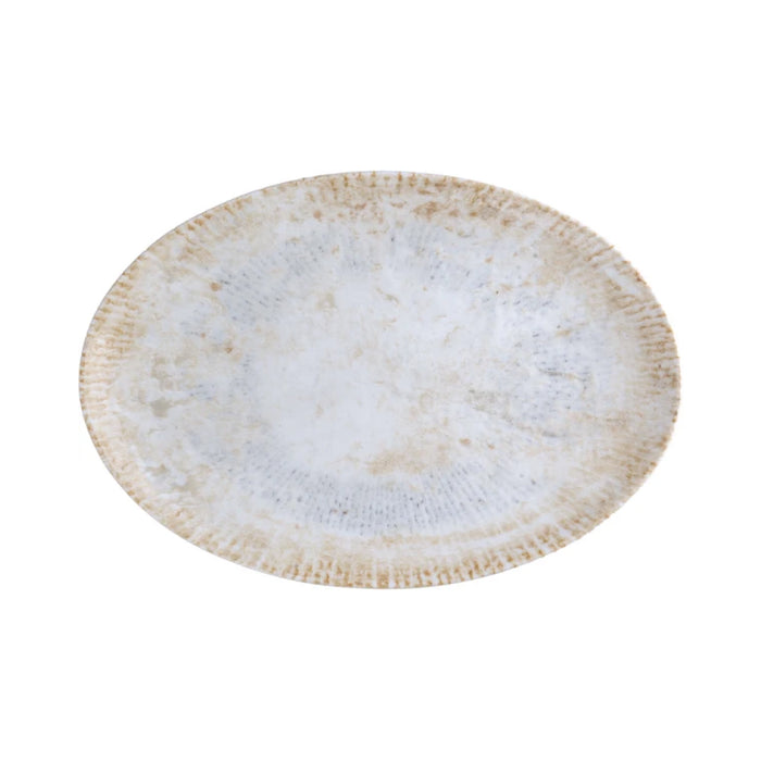 Ariane 11" x 7.8" Celestial Oval Porcelain Serving Plate - 12/Case - DTIARN04W015002