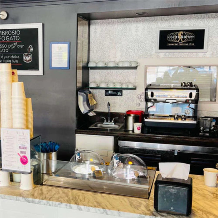 Top Churn 2-Pot Floor Commercial Ice Cream Machine and Display - EC2 H