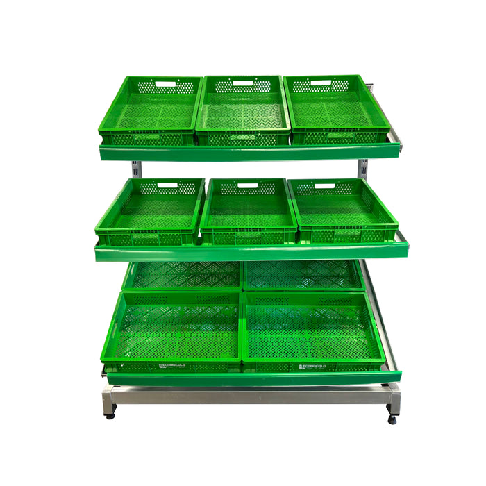 Nella 49.50" 3-Tier Fruit & Veggie Display Stand with Crates - PRS4610STD