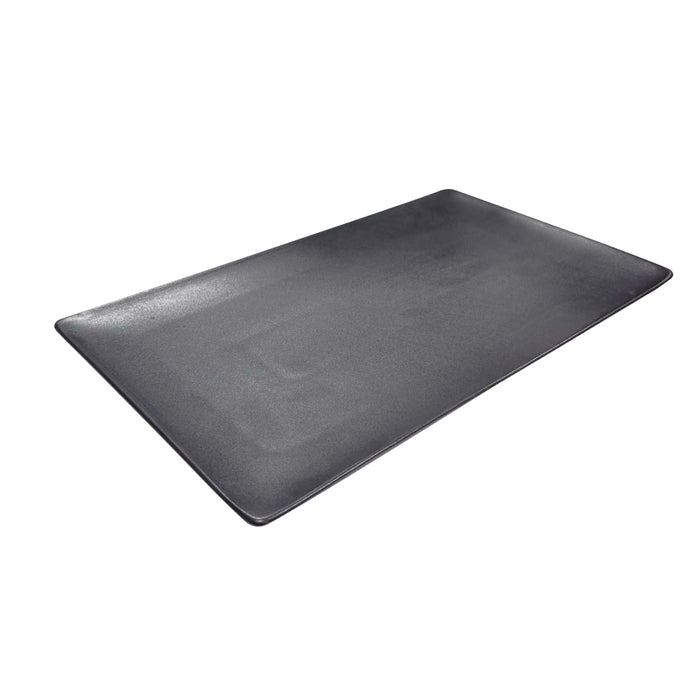 Nella 13.75" x 8" Black Rectangular Porcelain Azia Plate - 6/Case - 50414BK