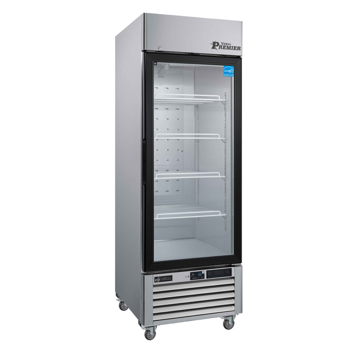 EFI Premier C1-27GDSVCP 27" Stainless Steel Glass 1-Door Refrigerated Merchandiser, Right Hinge - 19.3 Cu. Ft.