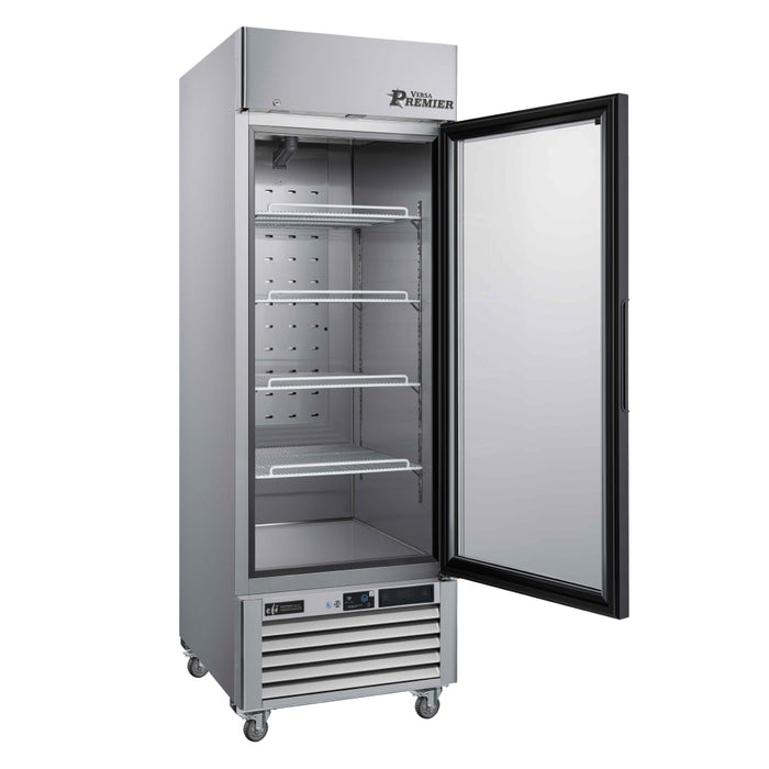 EFI Premier C1-27GDSVCP 27" Stainless Steel Glass 1-Door Refrigerated Merchandiser, Right Hinge - 19.3 Cu. Ft.