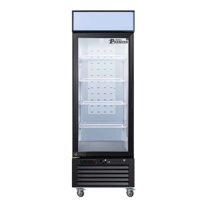 EFI Premier C1-27GDVCP-L 27" Black Glass 1-Door Refrigerated Merchandiser, Left Hinge - 19.3 Cu. Ft.