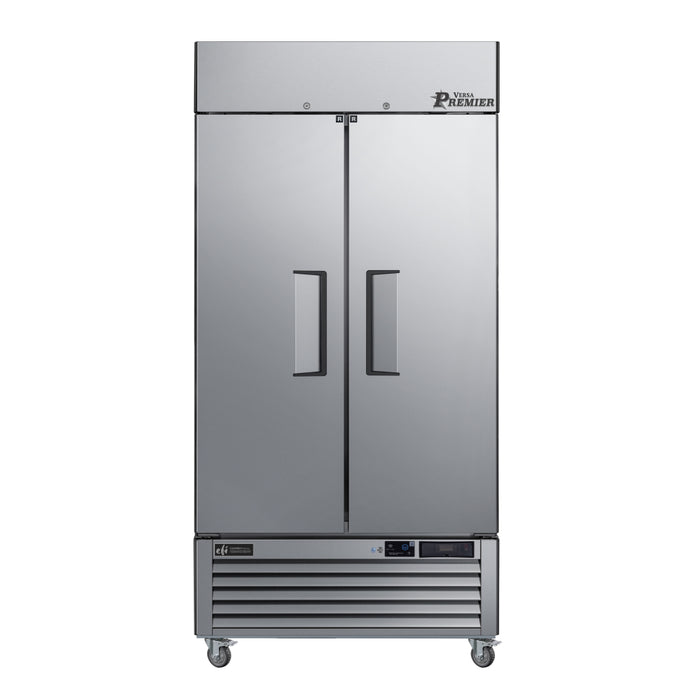 EFI Premier C2-39VCP 39" Bottom Mount Solid 2-Door Stainless Steel Reach-In Refrigerator - 30.5 Cu. Ft.