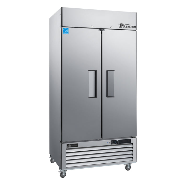 EFI Premier C2-39VCP 39" Bottom Mount Solid 2-Door Stainless Steel Reach-In Refrigerator - 30.5 Cu. Ft.