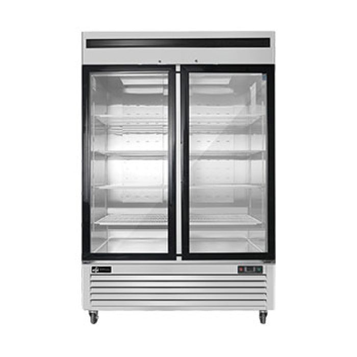 EFI C2-54GDSVC 54" Glass 2-Door Stainless Steel Refrigerated Merchandiser - 44.8 Cu. Ft.