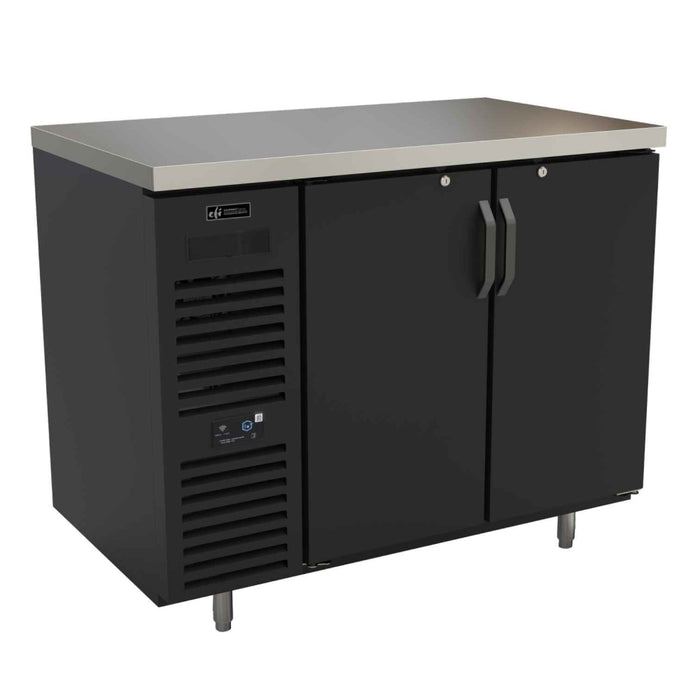 EFI Premier CBBDR2-28-48VCP 48" 2-Door Front Vent Black Back Bar Refrigerator