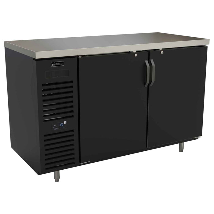 EFI Premier CBBDR2-28-60VCP 60" 2-Door Front Vent Black Back Bar Refrigerator