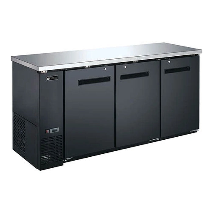 EFI CBBDR3-90CC 90" 3-Door Black Back Bar Refrigerator