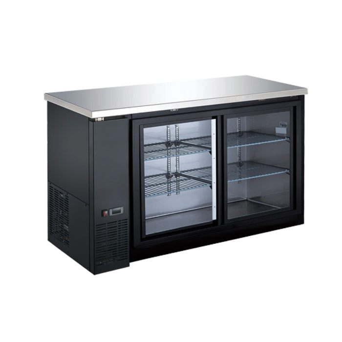 EFI CBBGDS2-48CC 49" Black Sliding Glass 2-Door Back Bar Refrigerator