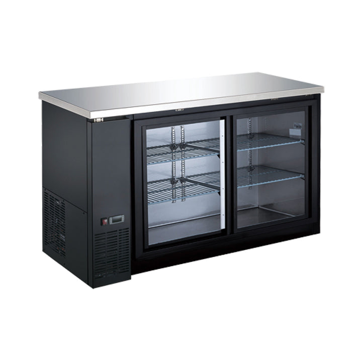 EFI CBBGDS2-60CC 61" Black Sliding Glass 2-Door Back Bar Refrigerator