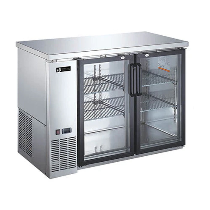 EFI CBBSGD2-48CC 49" Stainless Steel Swing Glass 2-Door Back Bar Refrigerator