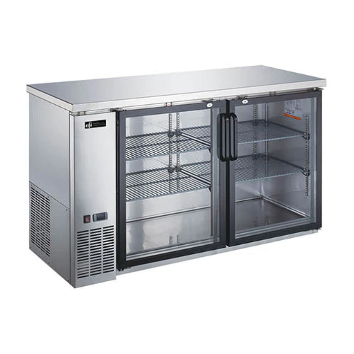 EFI CBBSGD2-60CC 61" Stainless Steel Swing Glass 2-Door Back Bar Refrigerator