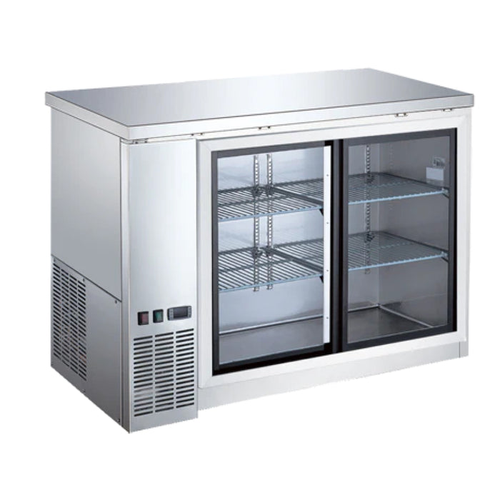 EFI CBBSGDS2-48CC 49" Stainless Steel Sliding Glass 2-Door Back Bar Refrigerator