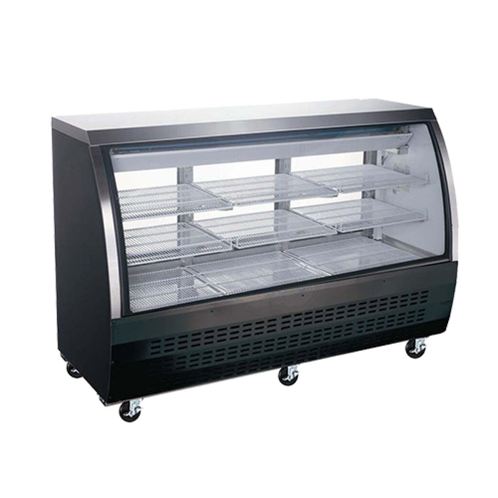 EFI CDC-64 64" Curved Glass Refrigerated Floor Deli Display Case - 22 Cu. Ft.