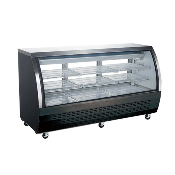 EFI CDC-82 82" Curved Glass Refrigerated Floor Deli Display Case - 32 Cu. Ft.
