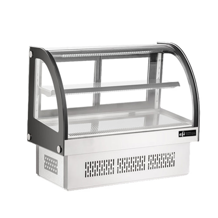 EFI CGCM-CT-3633 36" Curved Glass Countertop Refrigerated Showcase - 4.8 Cu. Ft.