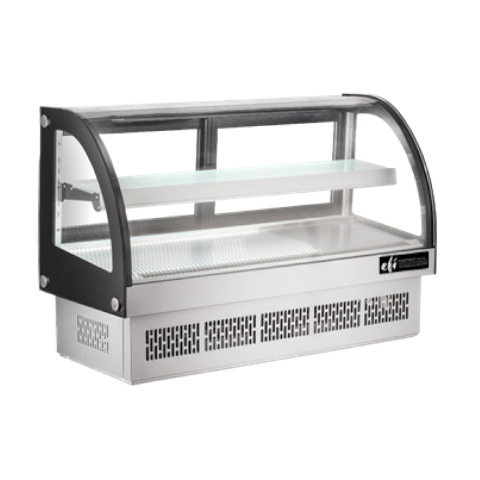 EFI CGCM-CT-4833 48.5" Drop-In Curved Glass Countertop Refrigerated Showcase - 6.5 Cu. Ft.