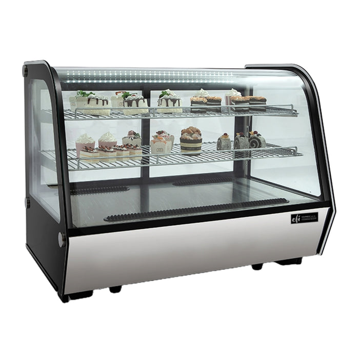 EFI CGCM-CT-6027 60" Stainless Steel Curved Glass Countertop Refrigerated Display Case - 8 Cu. Ft.
