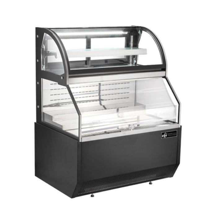EFI CGOCM-4861 47" Dual Service Open Curved Refrigerated Floor Display Case - 15.7 Cu. Ft.