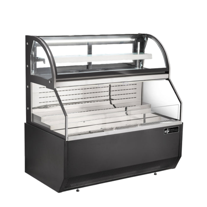 EFI CGOCM-6061 59" Dual Service Open Curved Refrigerated Floor Display Case - 19.9 Cu. Ft.