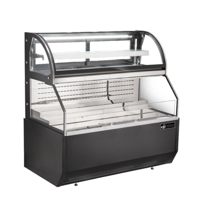EFI CGOCM-7261 71" Dual Service Open Curved Refrigerated Floor Display Case - 24.2 Cu. Ft.