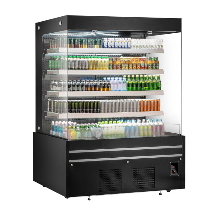 EFI CGOMB-7280 72" Black Straight Refrigerated Open Air Merchandiser - 40.9 Cu. Ft.