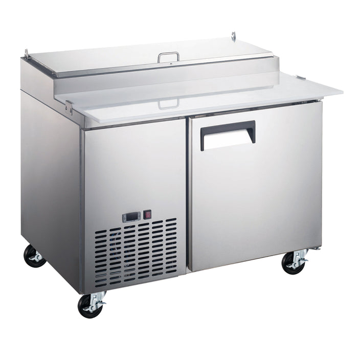 EFI CPDR1-44VCX 44.5" X-Line 1-Door Stainless Steel Refrigerated Pizza Prep Table - 9.7 Cu. Ft.