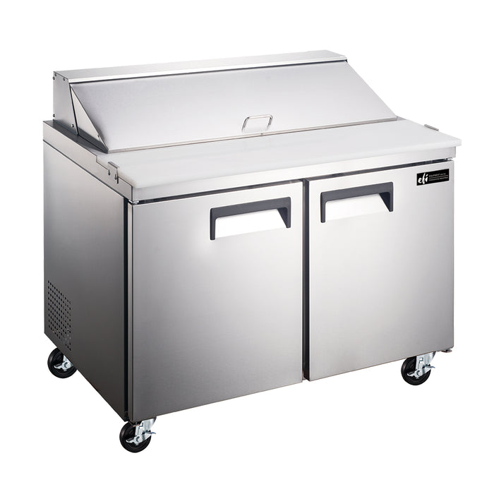 EFI CSDR2-60VCX 60" X-Line 2-Door Stainless Steel Salad / Sandwich Refrigerated Prep Table - 15 Cu. Ft.
