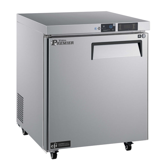 EFI Premier CUDR1-27VCP-L 27" Left Hand Solid 1-Door Stainless Steel Undercounter Refrigerator - 7.1 Cu. Ft.