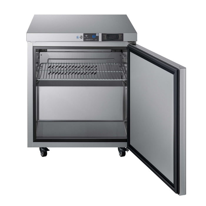 EFI Premier CUDR1-27VCP-R 27" Right Hand Solid 1-Door Stainless Steel Undercounter Refrigerator - 7.1 Cu. Ft.