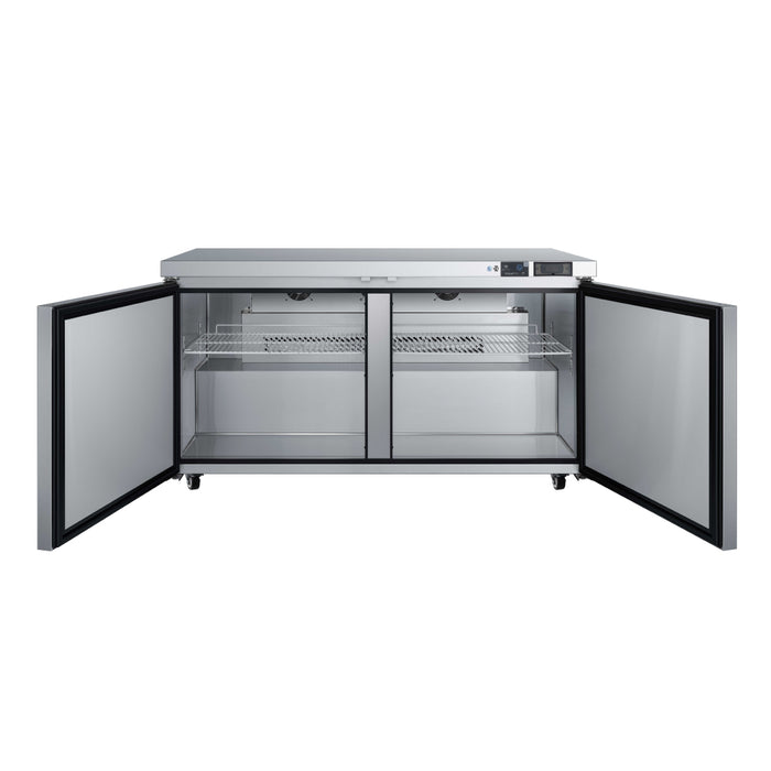 EFI Premier CUDR2-60VCP 60" Solid 2-Door Stainless Steel Undercounter Refrigerator - 16.8 Cu. Ft.