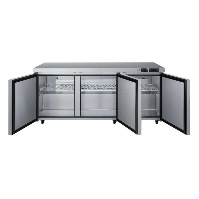 EFI Premier CUDR3-72VCP 72" Solid 3-Door Stainless Steel Undercounter Refrigerator - 20.3 Cu. Ft.