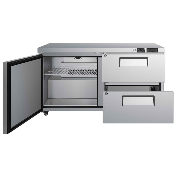 EFI Premier CUDW2-60VCP 60" Solid 1-Door and 2-Drawer Undercounter Refrigerator - 14.1 Cu. Ft.