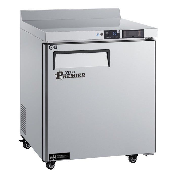 EFI Premier CWDR1-27VCP-R 27" 1-Door Stainless Steel Worktop Refrigerator with Backsplash, Right Hinge - 7.1 Cu. Ft.