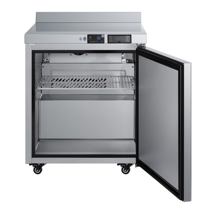 EFI Premier CWDR1-27VCP-R 27" 1-Door Stainless Steel Worktop Refrigerator with Backsplash, Right Hinge - 7.1 Cu. Ft.