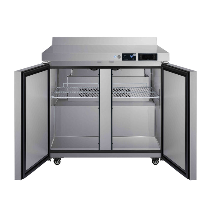 EFI Premier CWDR2-36VCP 36" 2-Door Stainless Steel Worktop Refrigerator with Backsplash - 9.7 Cu. Ft.