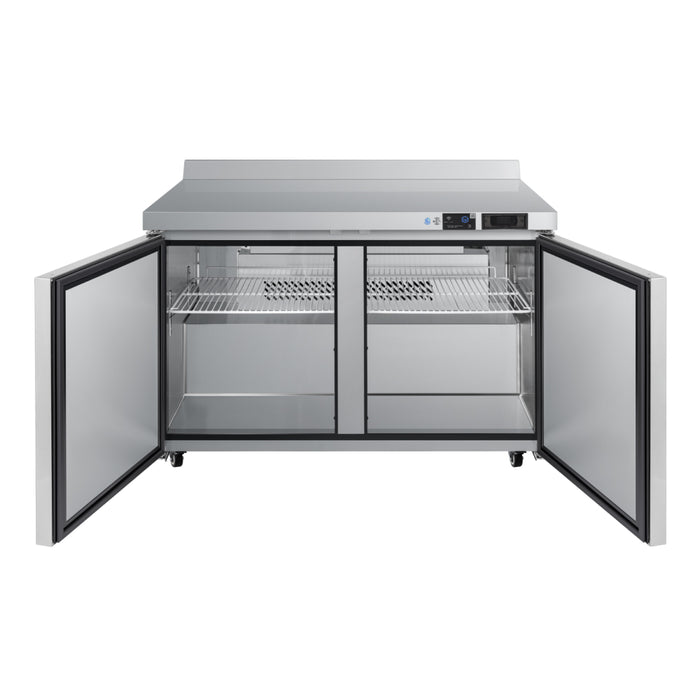 EFI Premier CWDR2-48VCP 48" 2-Door Stainless Steel Worktop Refrigerator with Backsplash - 13 Cu. Ft.