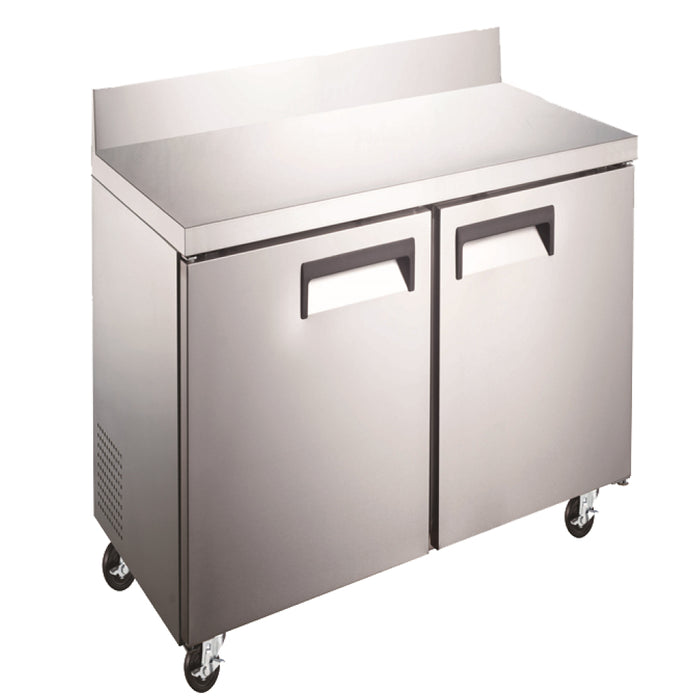 EFI FWDR2-36VCX 36" X-Line 2-Door Stainless Steel Worktop Freezer with Backsplash - 9.5 Cu. Ft.